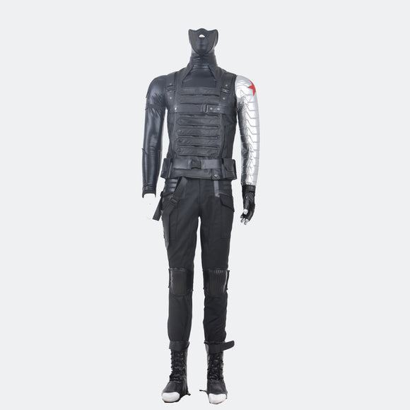 Captain America 2  Bucky Barnes winter soldier cosplay costume Halloween men suit